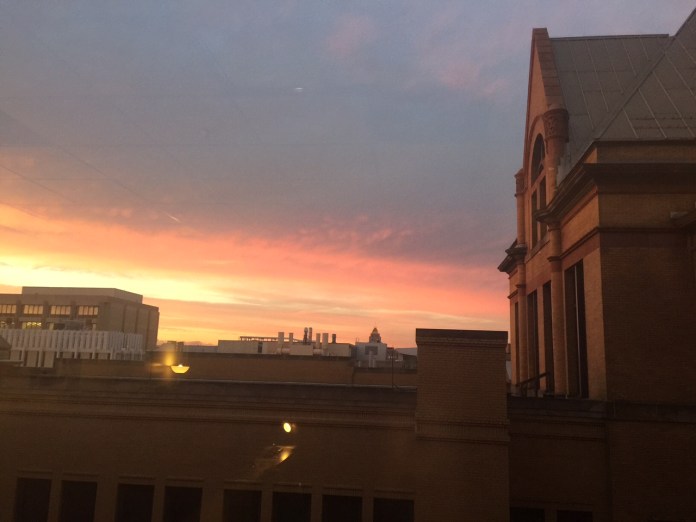 Yesterday's sunset from the office window